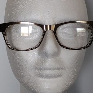 Vintage Fiction Metal/Acetate Gold Eyeglasses NOS